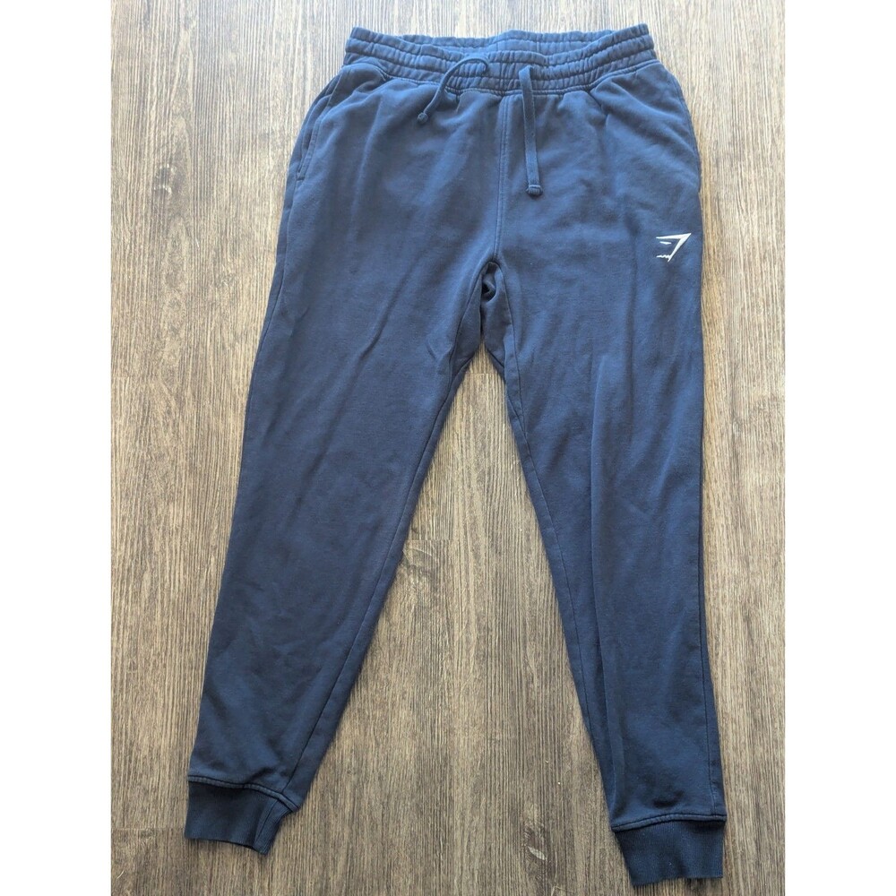Gymshark Mens Small Blue Jogger Sweatpants with Pockets Embroidered Logo